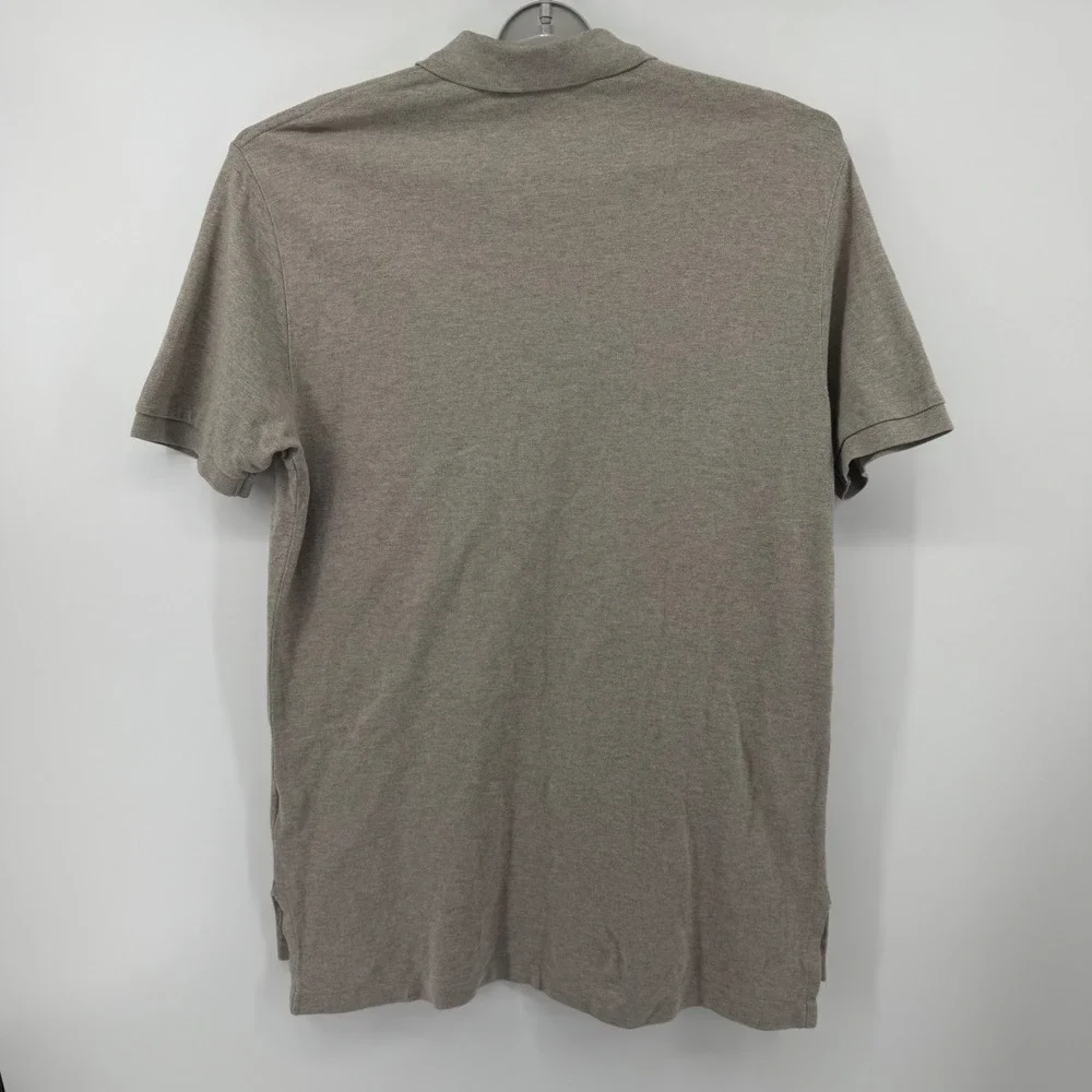 Polo Ralph Lauren Mens‎ XL Tan Heathered Pique Cotton Short Sleeve Polo Shirt